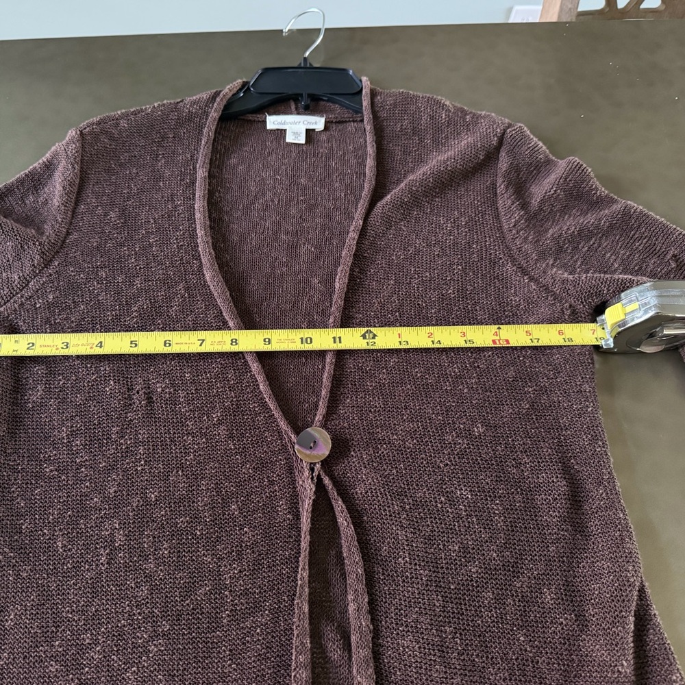 Coldwater Creek Light Brown Open-Front Women’s Cardigan Sweater, Size Medium - Picture 4 of 6